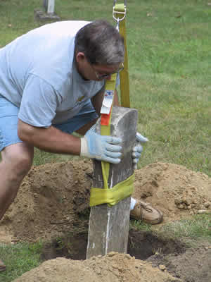 Augustus Chandler, removing the old headstone