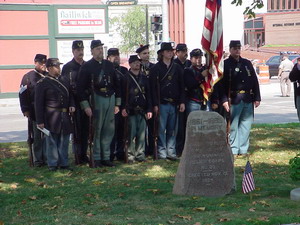 Rededication ceremony of the Crapo Post GAR Monument