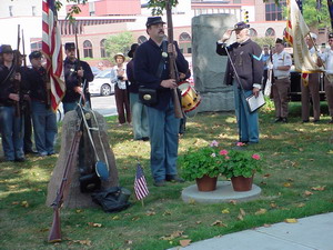 Rededication ceremony of the Crapo Post GAR Monument