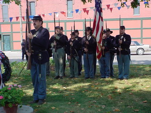 Rededication ceremony of the Crapo Post GAR Monument